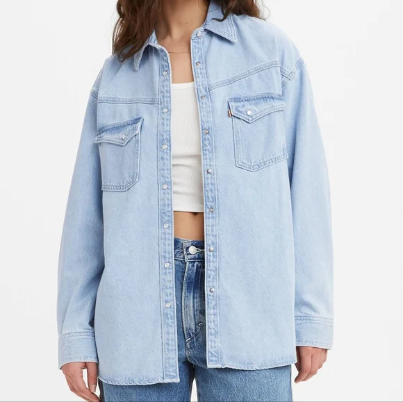 Levi's Dorsey Xl Western Denim Shirt - Picture 1 of 9